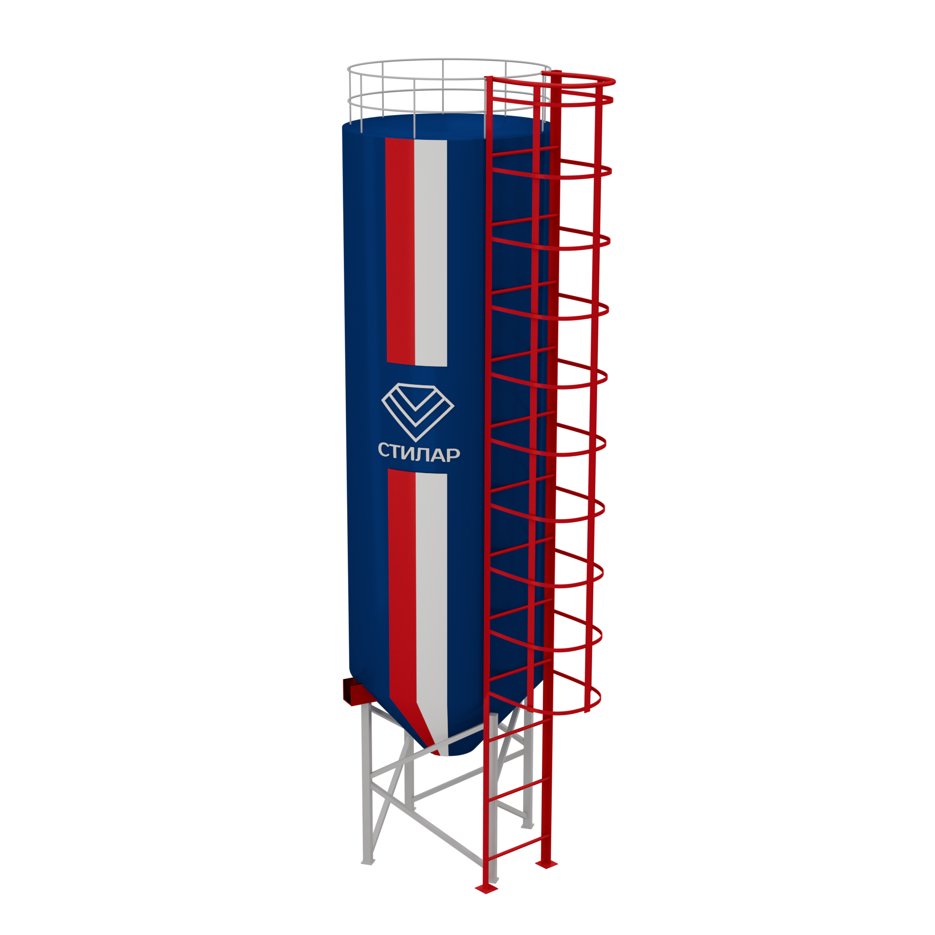 Цельносварный силос для минерального порошка и удобрений 600 м³ от производителя